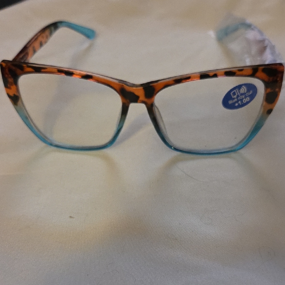 Tortoise to Turquoise Gradient Cat-Eye Reading Glasses